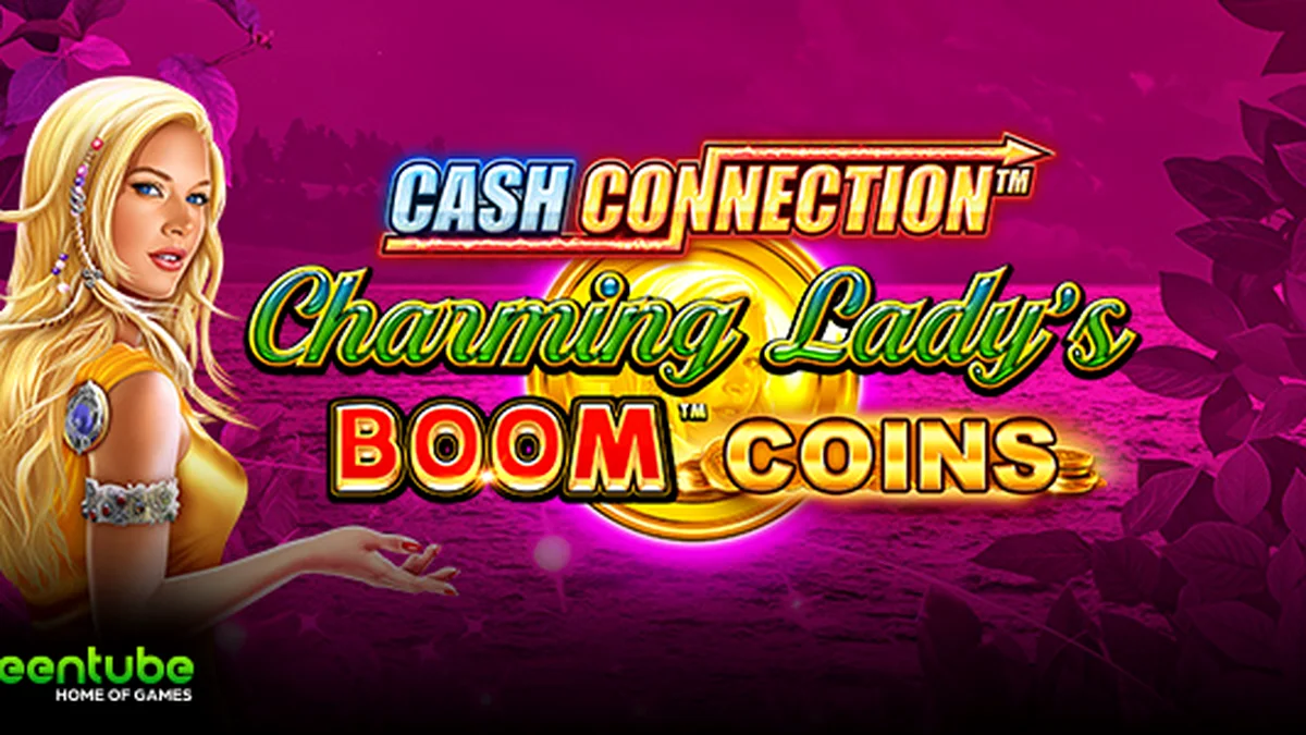 Cash Connection Charming Lady's Boom Coins slot game interface