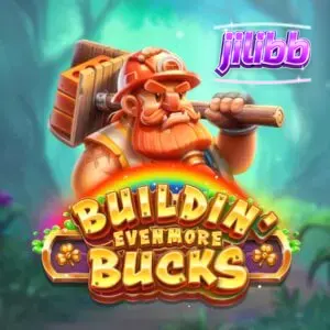 Ang makulay na interface ng Buildin’ Even More Bucks slot na nagpapakita ng construction theme at mga karakter.